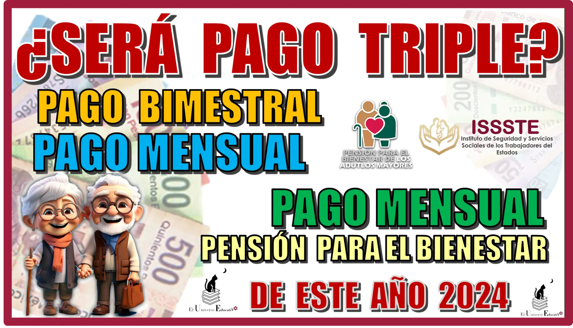 ¿SERÁ PAGO TRIPLE? | PAGO BIMESTRAL, PAGO MENSUAL MÁS EL AGUINALDO | PENSIÓN PARA EL BIENESTAR DE ESTE AÑO 2024. 