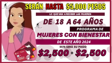 SERÁN HASTA $5,000 PESOS LO QUE VAN A RECIBIR LAS MUJERES DE 18 A 64 AÑOS DE EDAD | PROGRAMA DE MUJERES CON BIENESTAR DE ESTE AÑO 2024 