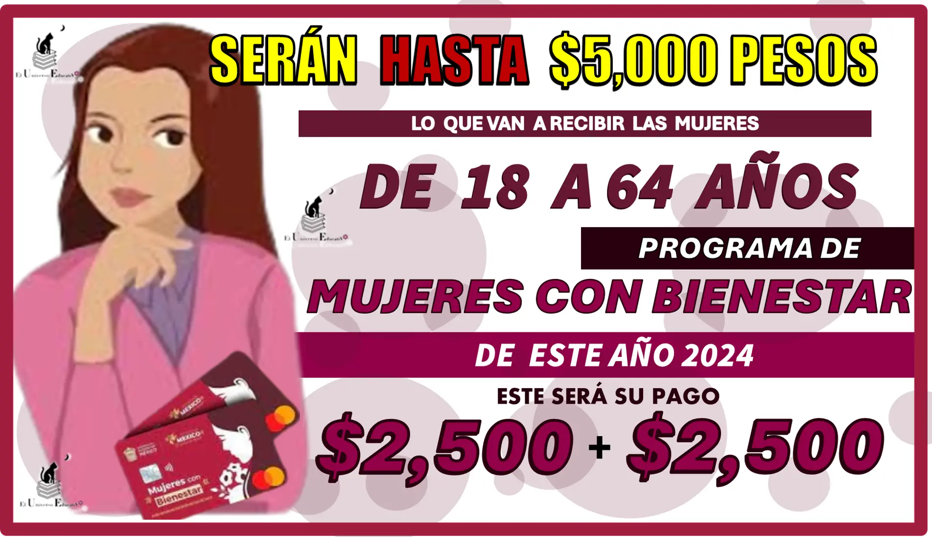 SERÁN HASTA $5,000 PESOS LO QUE VAN A RECIBIR LAS MUJERES DE 18 A 64 AÑOS DE EDAD | PROGRAMA DE MUJERES CON BIENESTAR DE ESTE AÑO 2024 