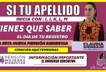  SI TU APELLIDO PATERNO INCIA CON: I, J, K, L, M, TIENES QUE SABER EL DÍA DE TU REGISTRO A ESTA NUEVA PENSIÓN BIENESTAR 