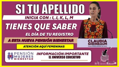  SI TU APELLIDO PATERNO INCIA CON: I, J, K, L, M, TIENES QUE SABER EL DÍA DE TU REGISTRO A ESTA NUEVA PENSIÓN BIENESTAR 