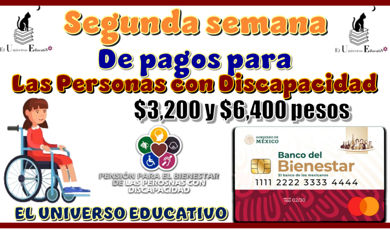Segunda semana de pagos para las Personas con Discapacidad | $3,200 y $6,400 pesos 