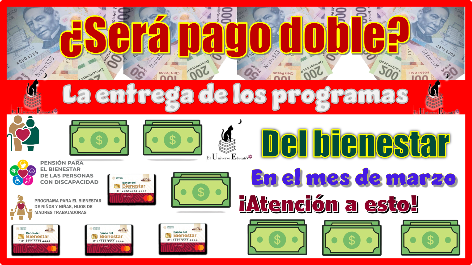 ¿Será pago doble la entrega de los programas del bienestar en el mes de marzo?… ¡Atención a esto!