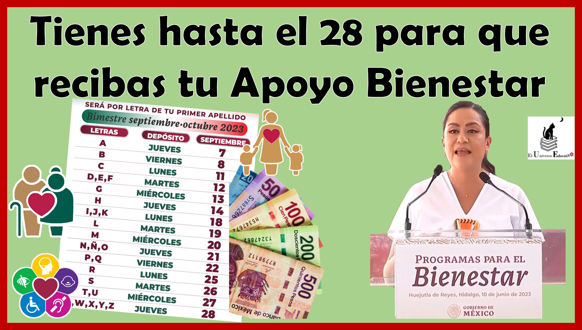 Solo tienes hasta el 28 de septiembre para que recibas tu apoyo del Bienestar