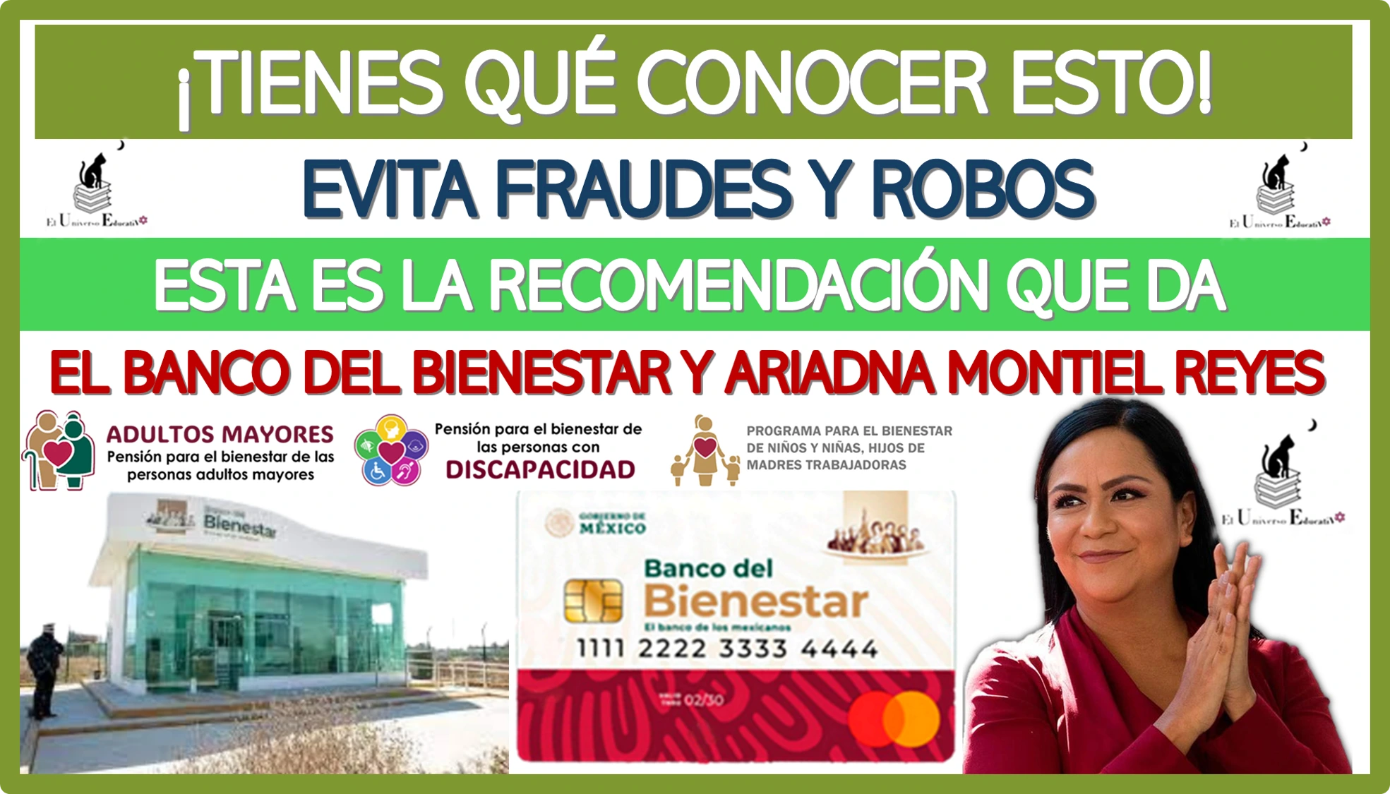 ¡TIENES QUÉ CONOCER ESTO!… EVITA FRAUDES Y ROBOS… ESTA ES LA RECOMENDACIÓN QUE DA EL BANCO DEL BIENESTAR Y  ARIADNA MONTIEL REYES 