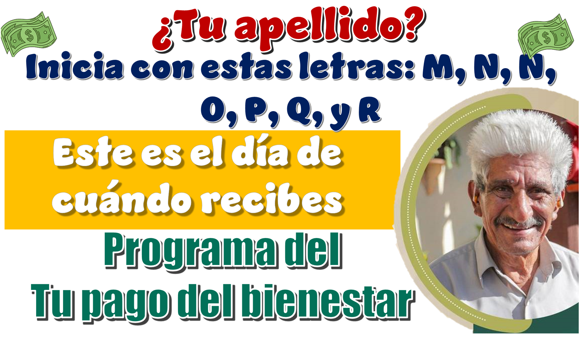 ¿Tu apellido inicia con estas letras: M, N, Ñ, O, P, Q, y R? | Este es el día cuándo recibes tu pago del bienestar