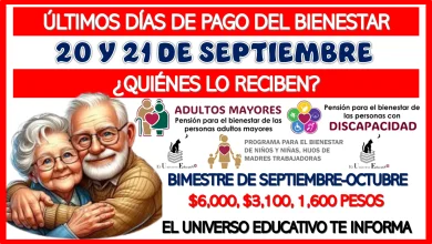 ÚLTIMOS DÍAS DE PAGO DEL BIENESTAR 20 Y 21 DE SEPTIEMBRE |¿QUIÉNES LO RECIBEN?