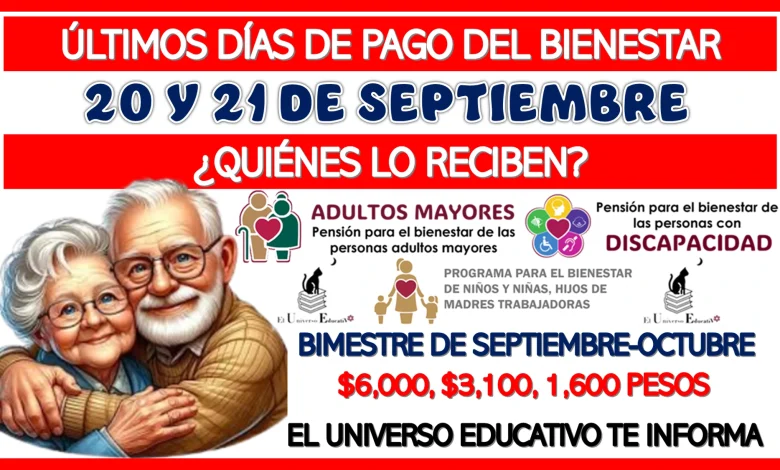 ÚLTIMOS DÍAS DE PAGO DEL BIENESTAR 20 Y 21 DE SEPTIEMBRE |¿QUIÉNES LO RECIBEN?