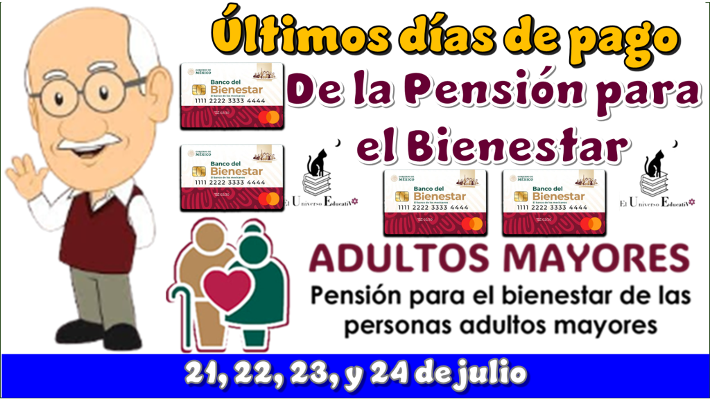 Últimos días de pago de la Pensión para el Bienestar | 21, 22, 23 y 24 de Julio