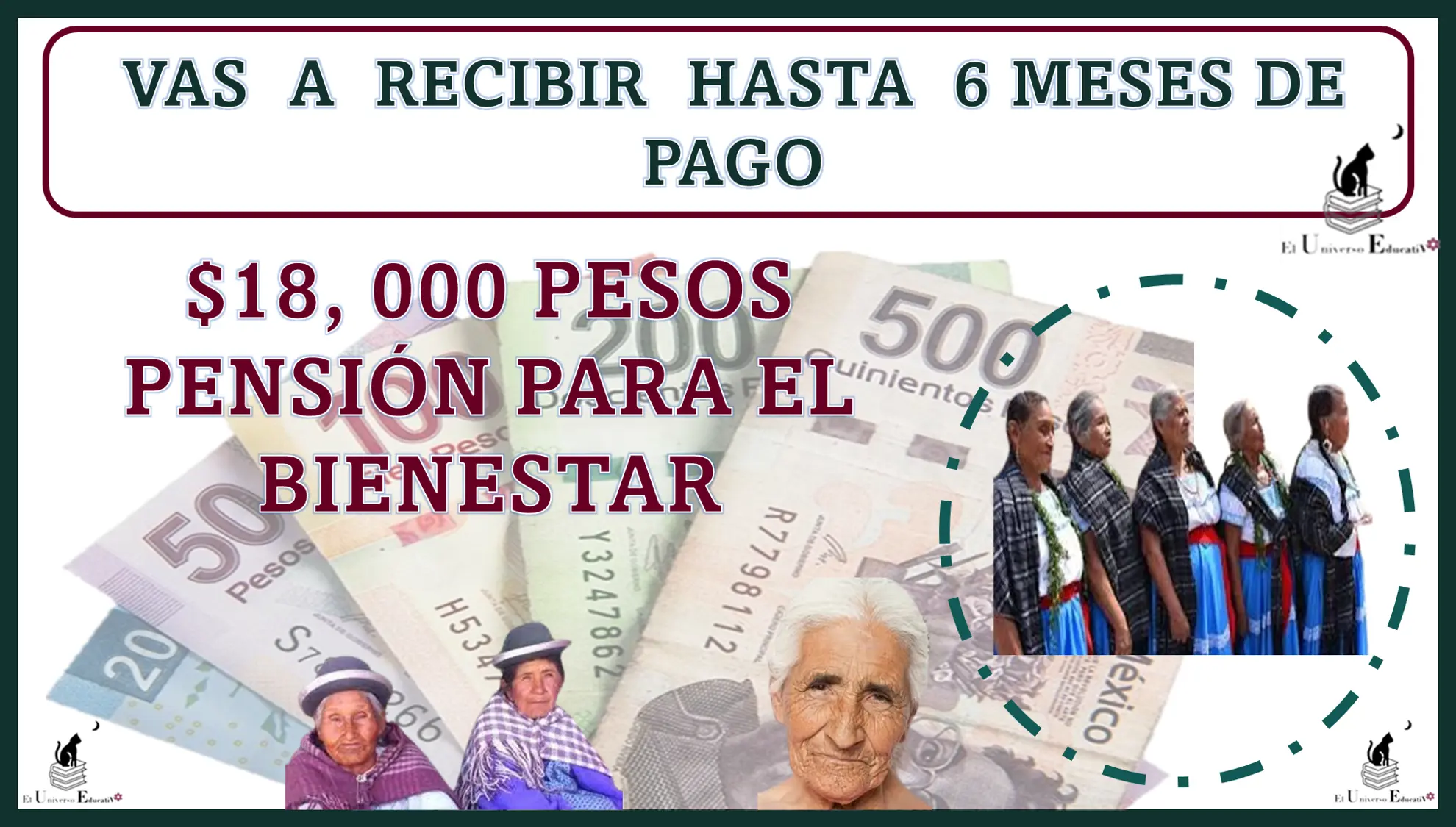 VAS A RECIBIR HASTA 6 MESES DE PAGO | $18,000 PESOS | PENSIÓN PARA EL BIENESTAR