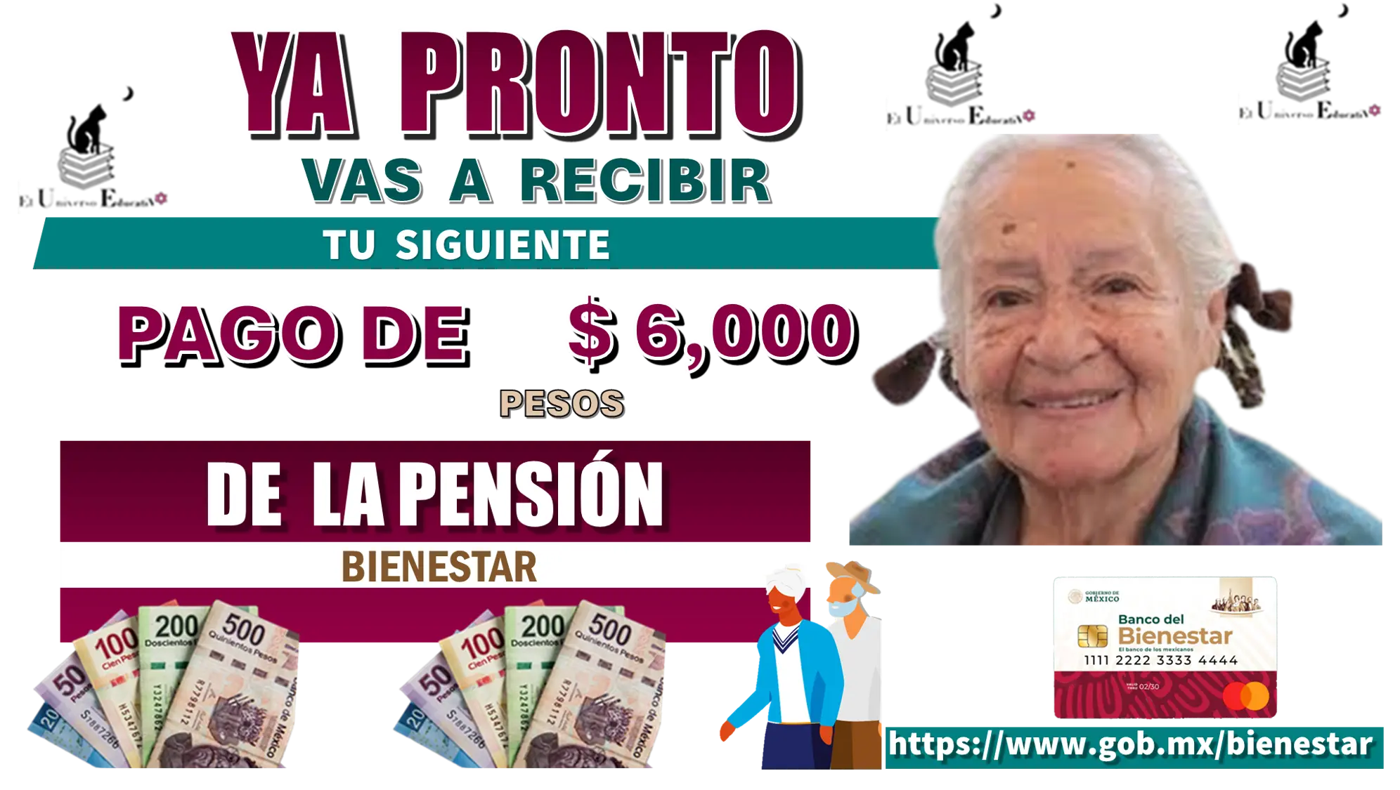 YA PRONTO VAS A RECIBIR TU SIGUIENTE PAGO DE $6,000 PESOS DE LA PENSIÓN BIENESTAR 