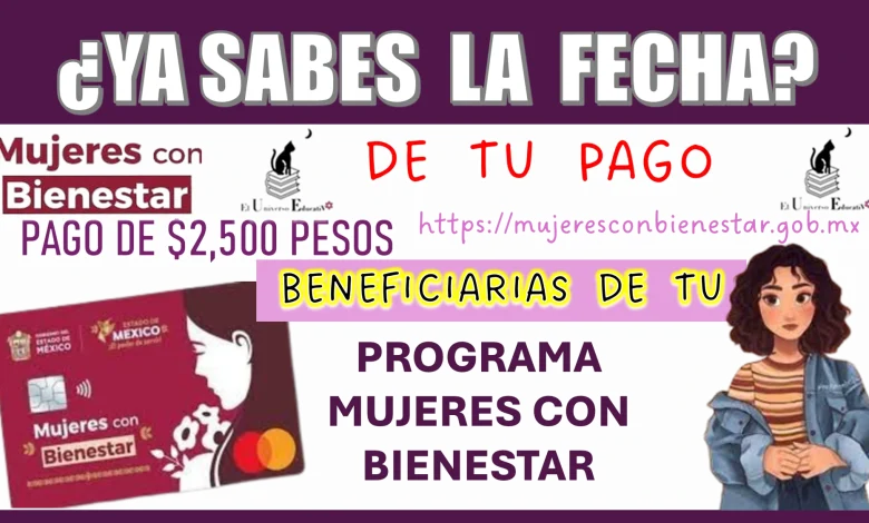 ¿YA SABES LA FECHA DE TU PAGO?..BENEFICIARIAS DE TU PROGRAMA DE MUJERES CON BIENESTAR