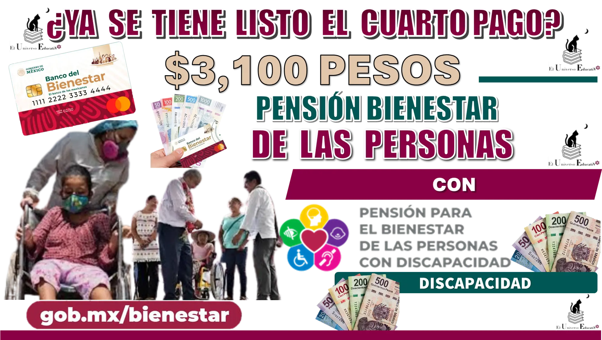 ¿YA SE TIENE LISTO EL CUARTO PAGO DE $3,100 PESOS? | PENSIÓN BIENESTAR DE LAS PERSONAS CON DISCAPACIDAD 