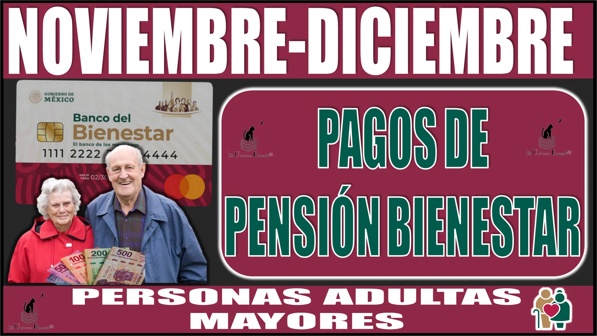 📅📢🤑💸 NOVIEMBRE-DICIEMBRE | PAGOS DE PENSIÓN BIENESTAR A LAS PERSONAS ADULTAS MAYORES (2023) 📅📢🤑💸