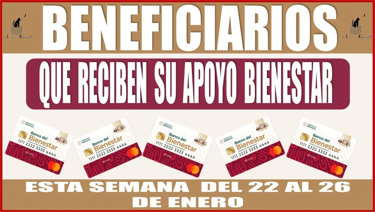 📢💸🤑📆💥 BENEFICIARIOS QUE RECIBEN SU APOYO BIENESTAR ESTA SEMANA DEL 22 AL 26 DE ENERO |2024📢💸🤑📆  