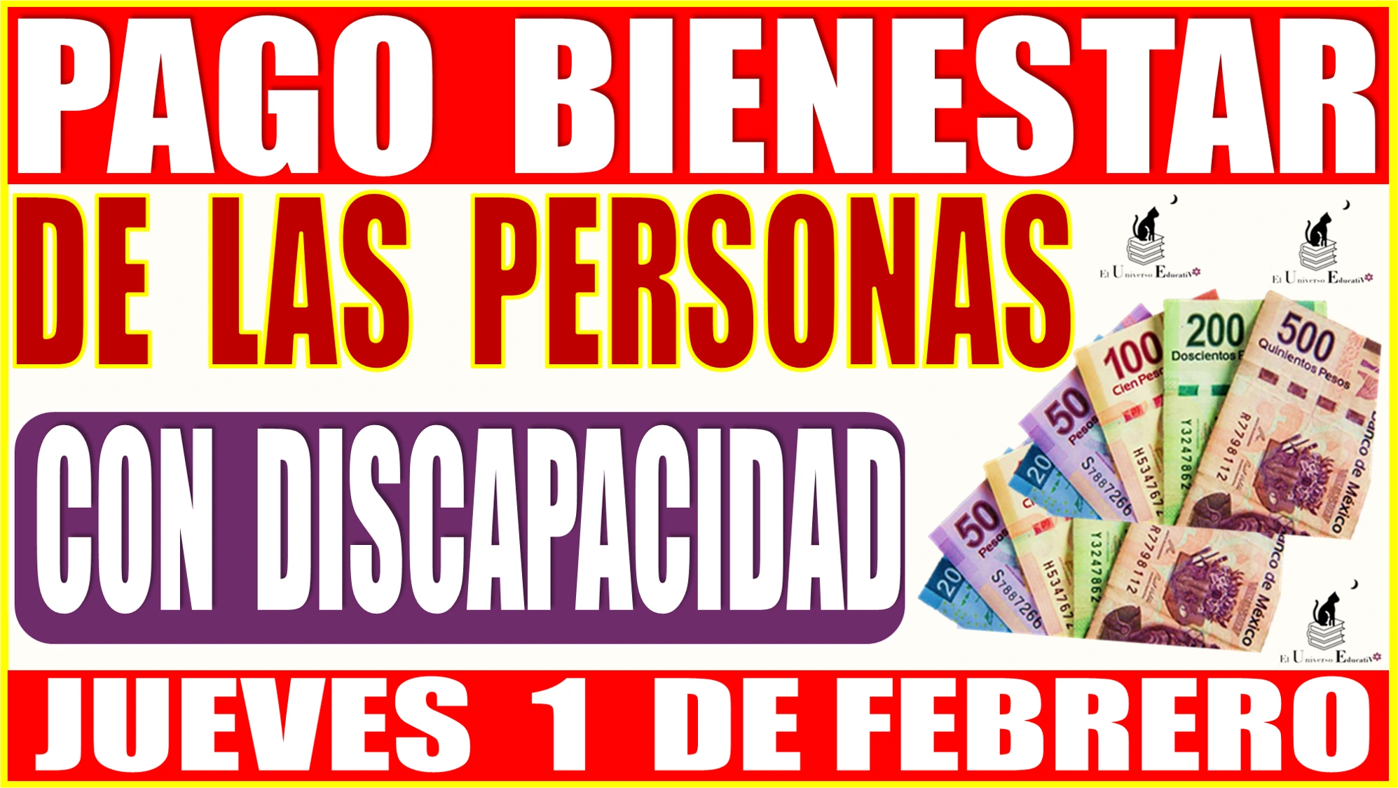 📢🤑💸💳📅 PAGO BIENESTAR DE LAS PERSONAS CON DISCAPACIDAD | JUEVES 1 DE FEBRERO| 2024 📢🤑💸💳📅