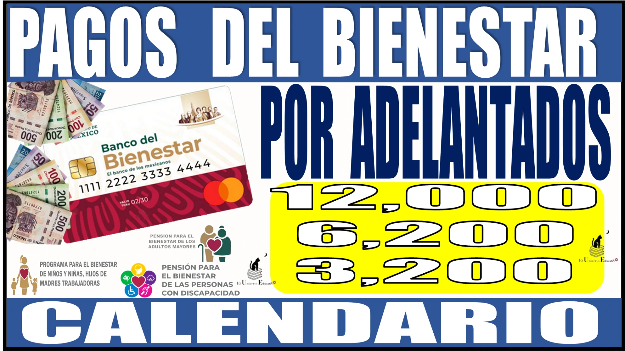 📢🤑💸📆💥📌PAGOS DEL BIENESTAR POR ADELANTADOS | $12,000, $6,200 Y $3,200 | ESTE ES EL CALENDARIO 📢🤑💸📆📌