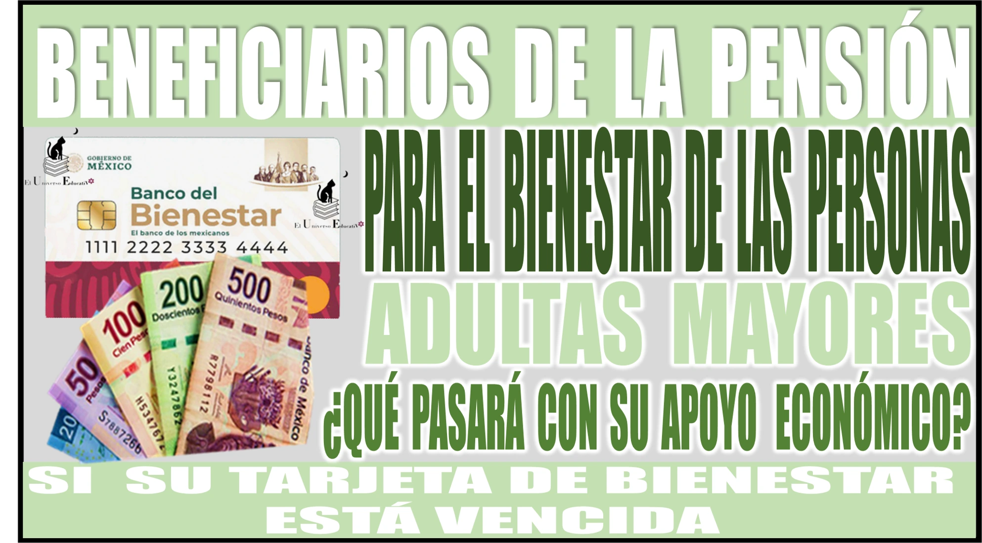 📢🧓👵💳💥 ATENCIÓN BENEFICIARIOS DE LA PENSIÓN PARA EL BIENESTAR DE LAS PERSONAS ADULTAS MAYORES | QUIEREN SABER QUÉ PASARÁ CON SU APOYO ECONÓMICO SI CUENTAN CON SU TARJETA DE BIENESTAR VENICIDA 📢🧓👵💳💥