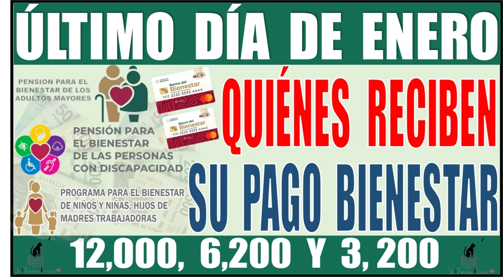 🟢📆🤑💸💳🟢 ÚLTIMO DÍA DE ENERO | CONOCE QUIÉNES RECIBEN SU PAGO BIENESTAR | $12,000, $6,200, Y $3, 200 🟢📆🤑💸💳🟢