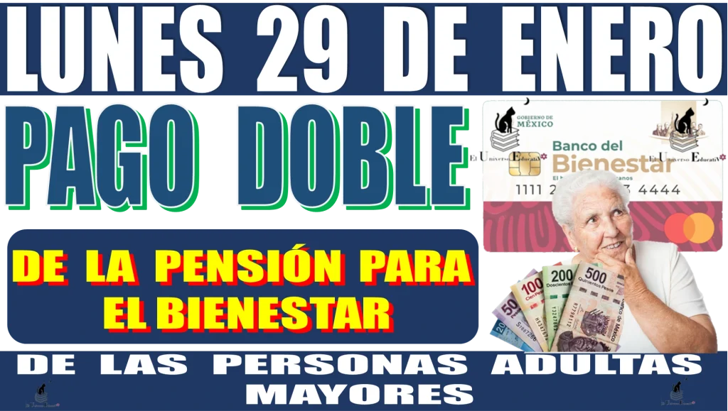 🤑💸👵🧓 LUNES 29 DE ENERO | ASÍ SE RECIBIRÁ ESTE PAGO DOBLE DE LA PENSIÓN PARA EL BIENESTAR DE LAS PERSONAS ADULTAS MAYORES 🤑💸👵🧓